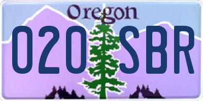 OR license plate 020SBR