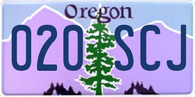 OR license plate 020SCJ