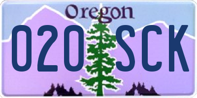 OR license plate 020SCK