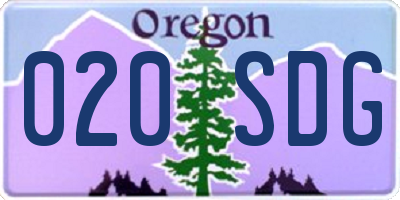 OR license plate 020SDG