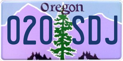 OR license plate 020SDJ