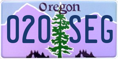 OR license plate 020SEG