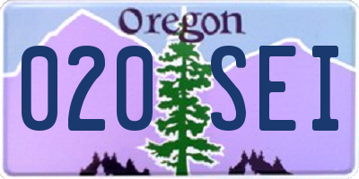 OR license plate 020SEI