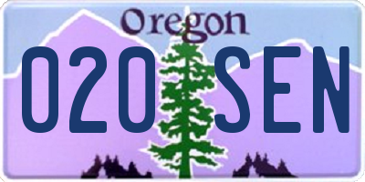 OR license plate 020SEN