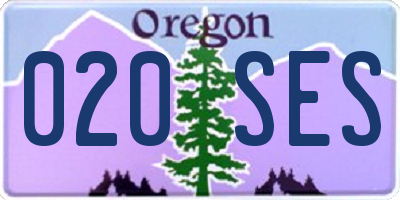 OR license plate 020SES