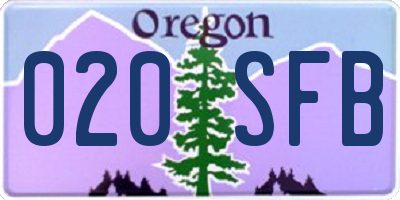 OR license plate 020SFB