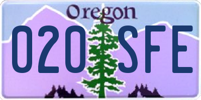 OR license plate 020SFE