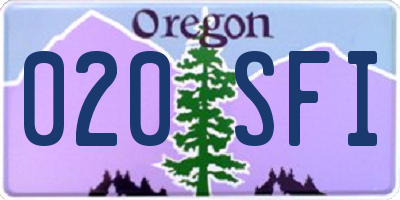 OR license plate 020SFI