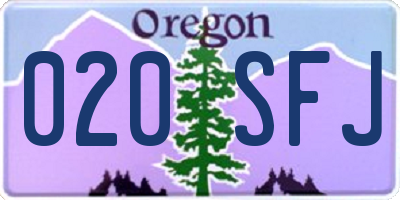 OR license plate 020SFJ