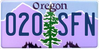 OR license plate 020SFN
