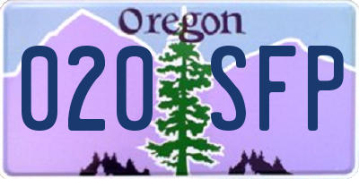 OR license plate 020SFP