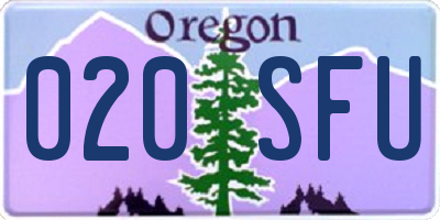 OR license plate 020SFU
