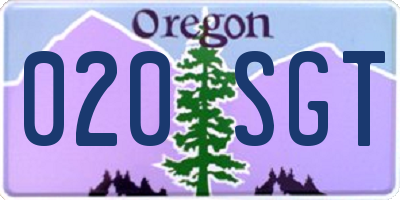 OR license plate 020SGT