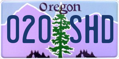 OR license plate 020SHD