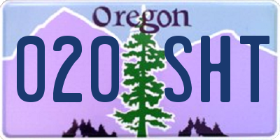 OR license plate 020SHT