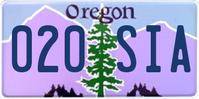 OR license plate 020SIA