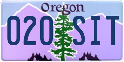 OR license plate 020SIT