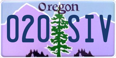 OR license plate 020SIV