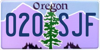 OR license plate 020SJF