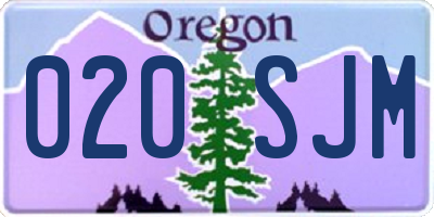OR license plate 020SJM