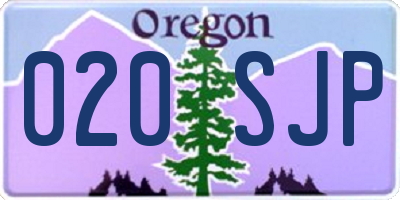 OR license plate 020SJP