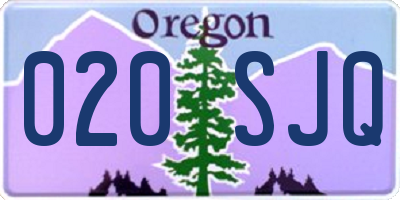 OR license plate 020SJQ