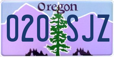 OR license plate 020SJZ