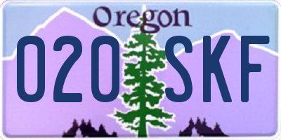 OR license plate 020SKF