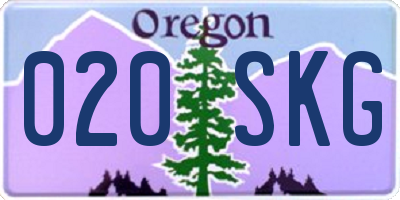 OR license plate 020SKG