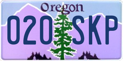 OR license plate 020SKP