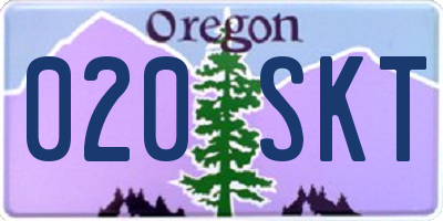 OR license plate 020SKT