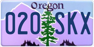 OR license plate 020SKX