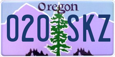 OR license plate 020SKZ