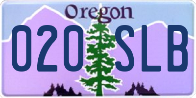OR license plate 020SLB