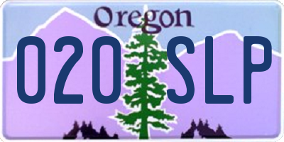 OR license plate 020SLP