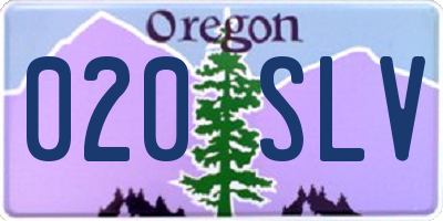 OR license plate 020SLV