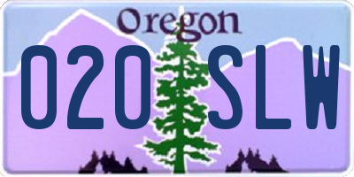 OR license plate 020SLW