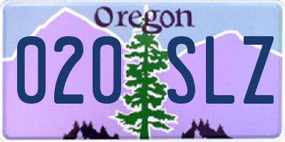 OR license plate 020SLZ