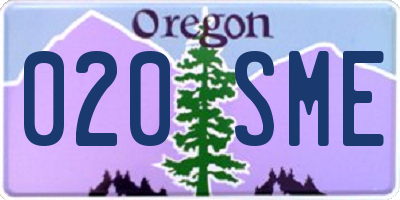 OR license plate 020SME