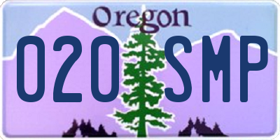 OR license plate 020SMP