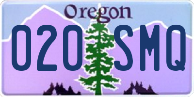 OR license plate 020SMQ