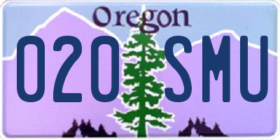 OR license plate 020SMU