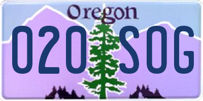 OR license plate 020SOG