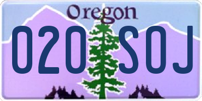 OR license plate 020SOJ