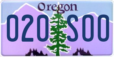 OR license plate 020SOO
