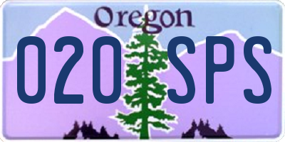 OR license plate 020SPS