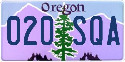 OR license plate 020SQA