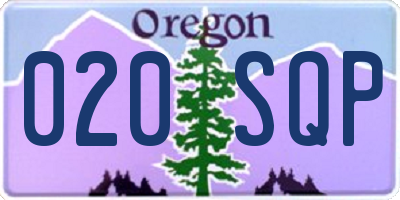 OR license plate 020SQP
