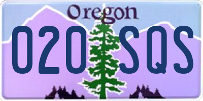 OR license plate 020SQS