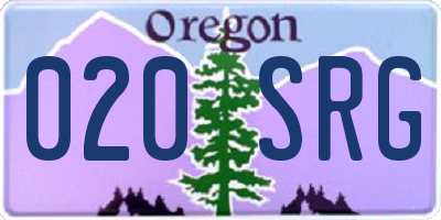 OR license plate 020SRG